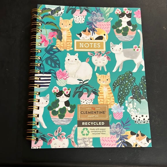 Clementine Office New Floral Cat Clementine Recycled Notebook